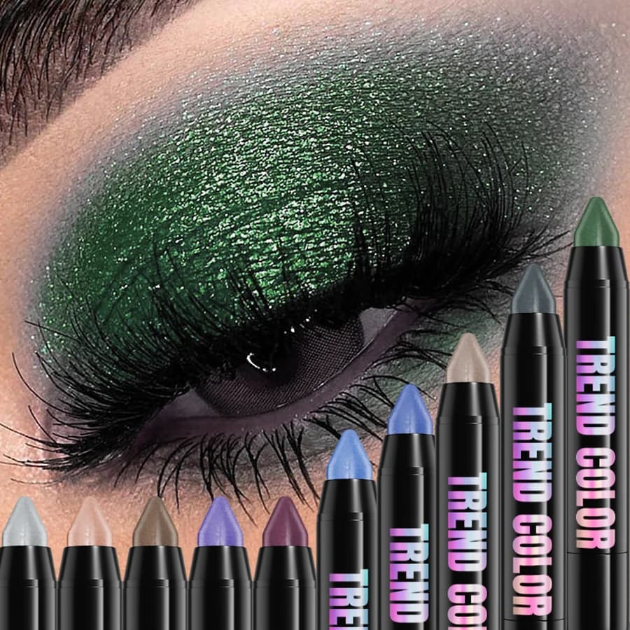 19 colors 1 pcs Smoky Dark Green Shade Pen Stick Waterproof Metallic Glitter Umbrella Evidence Pencil Cosmet Makeup Tool