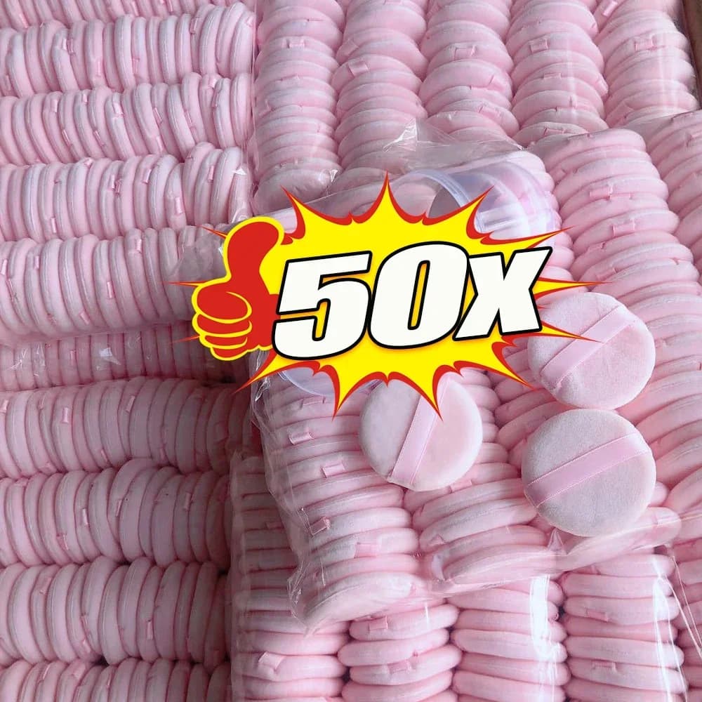 50 pcs round powder soft sponge for makeup face makeup eye contour shadow cosmetics washable tools velvet makeup soft