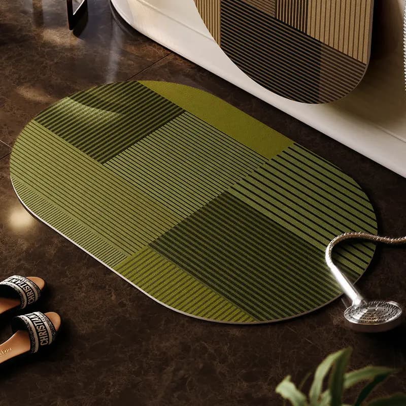 Tappetino da Bagno Verde in Terra Diatomacea, Decorazione per la Casa, Tappeti Antiscivolo per Interni ed Esterni