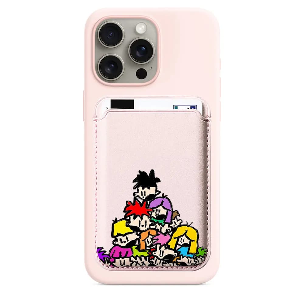 Magnetic Card Holder with Nice Cartoon Pattern for iPhone 17 Pro Max, Samsung Galaxy S26 Ultra, MagSafe Wallet Cover