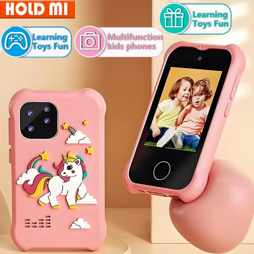 Giocattoli per smartphone per bambini Doppia fotocamera Touch Screen Telefono Fotocamera digitale per bambini Opzione scheda SD 32G Regali di compleanno per ragazze dei ragazzi