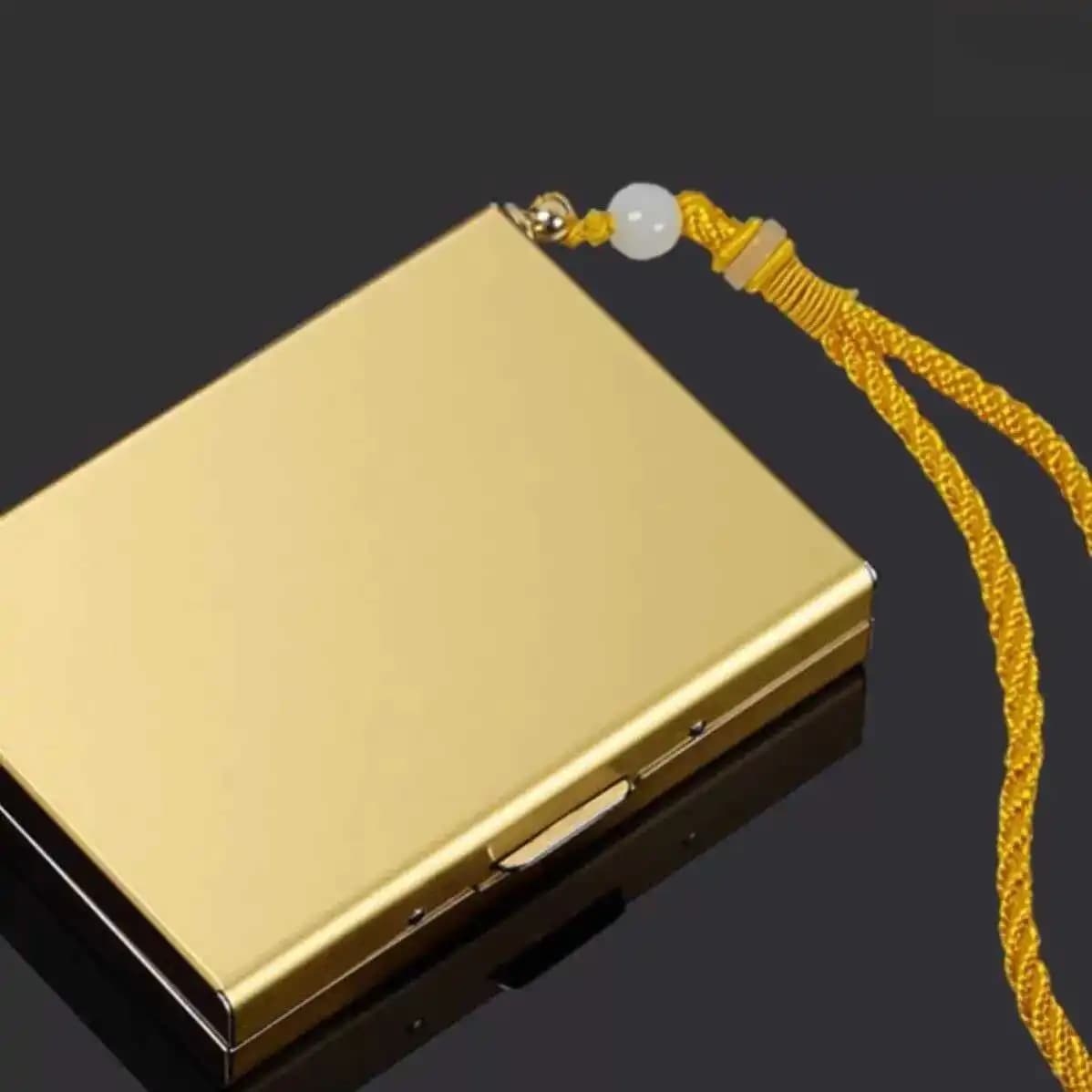Anti-Theft Stainless Steel Metal Card Holder Women's Compact Card Box Wallet for Driving License Storage Organization