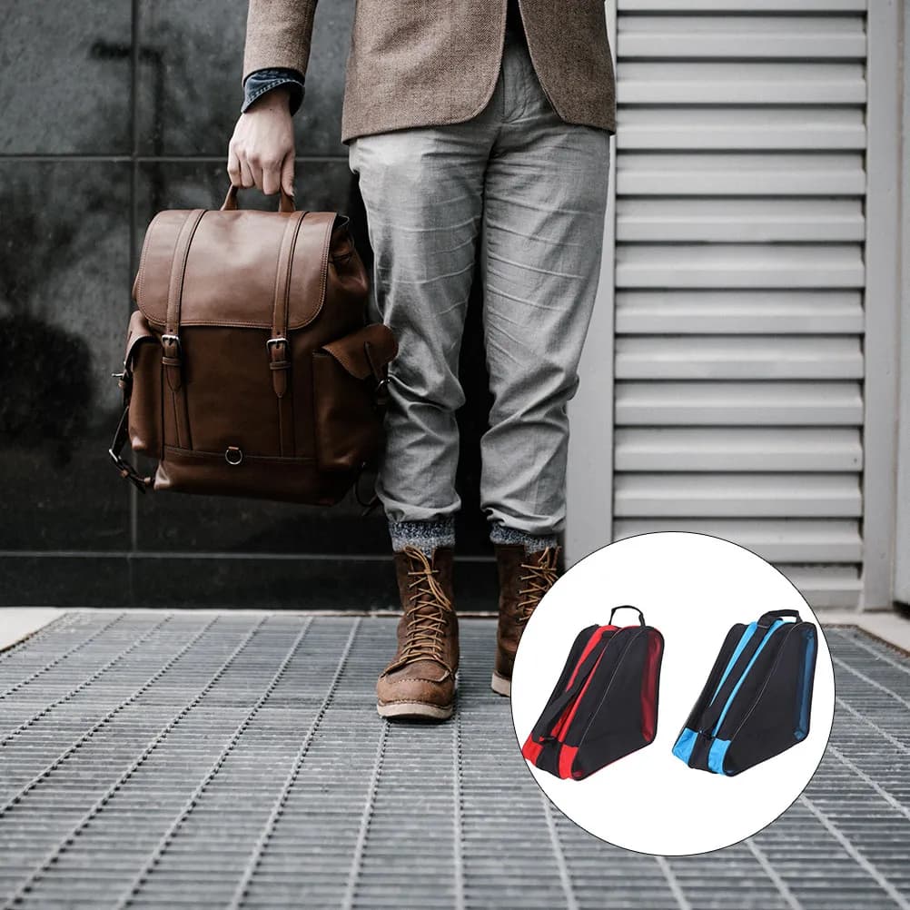 2 Borse Porta Pattini in Tessuto Oxford Resistenti all'Usura - Borsa per Pattini a Rotelle, Inline e da Ghiaccio con Maniglia per il Trasporto