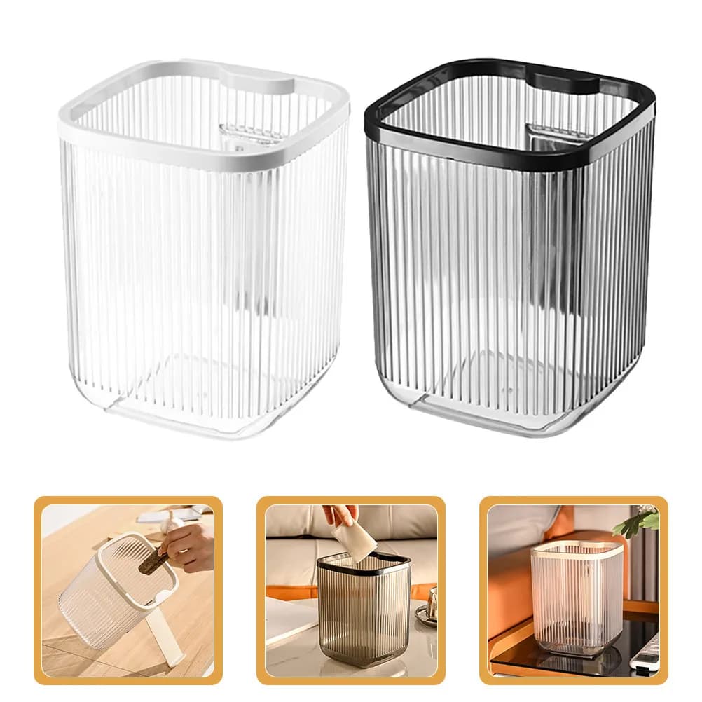 Mini cestino da scrivania da 1,5 litri, piccolo contenitore per rifiuti per ufficio, casa, bagno, contenitore per rifiuti da tavolo, organizer in plastica