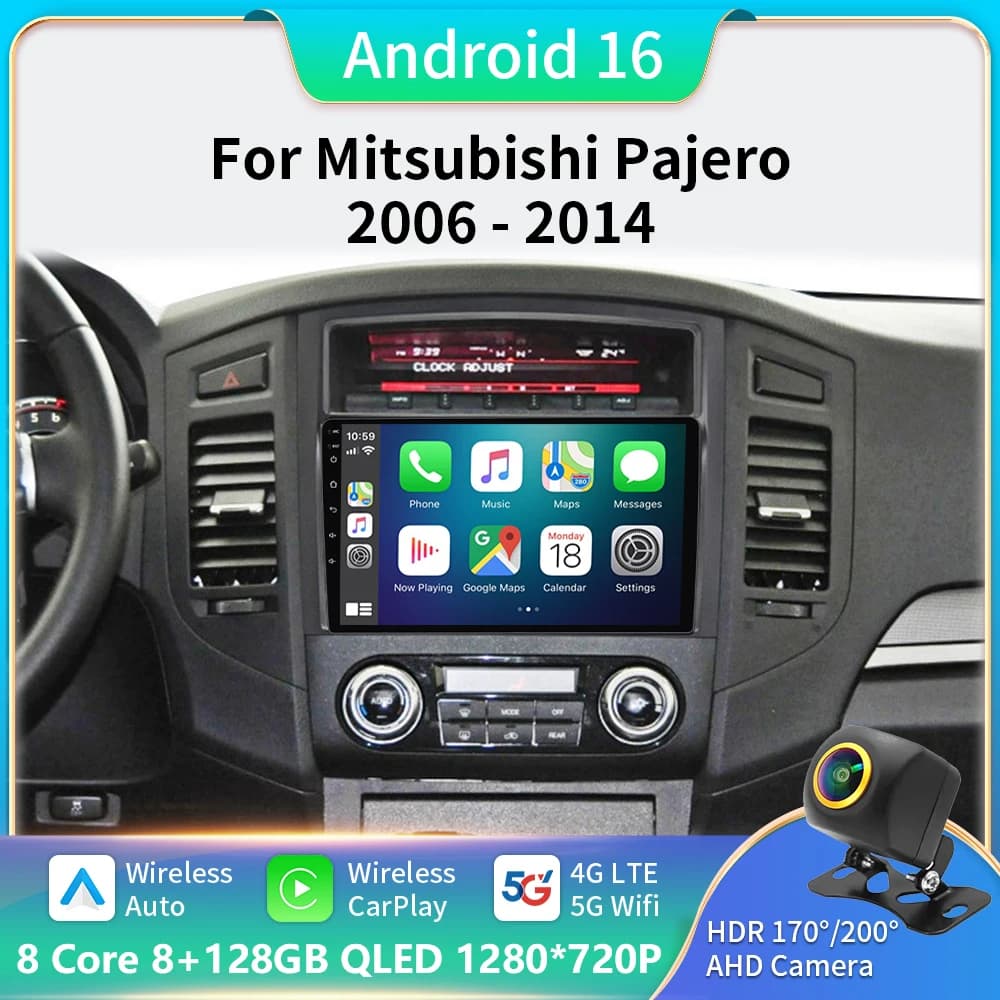 Per Mitsubishi Pajero 4 2006-2014 Android Autoradio Lettore multimediale automobilistico Navigazione GPS Carplay Touch Screen Auto Stereo