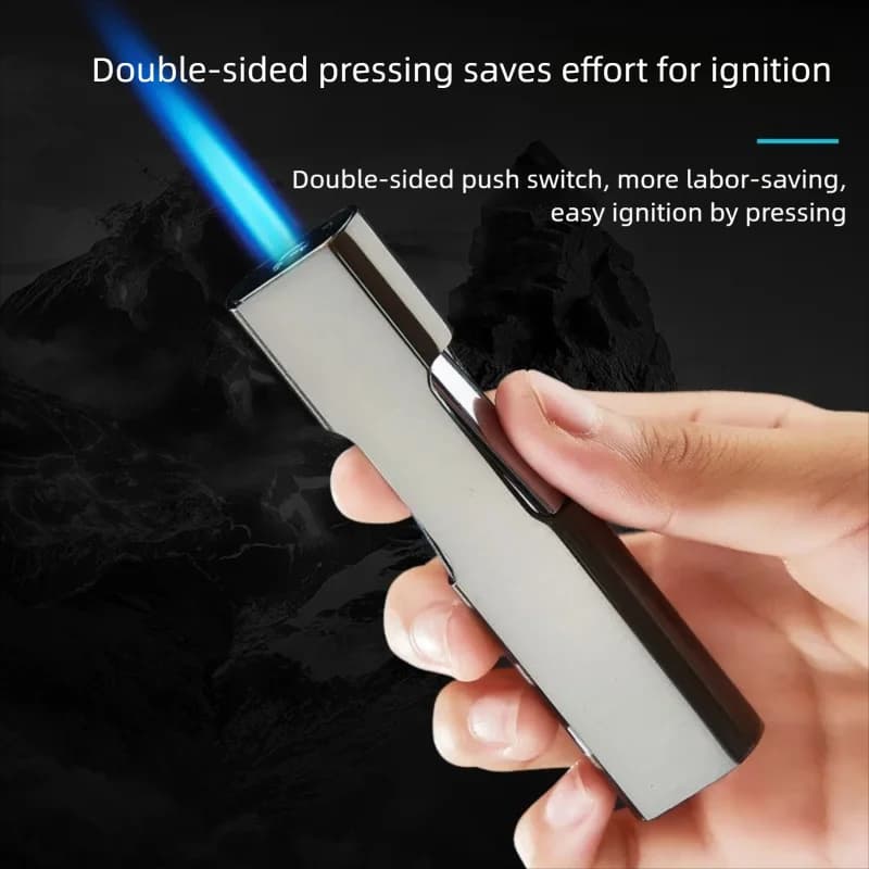 Classic Long Strip Special Offer Side Inflatable Direct Charging High Power Cigar Pipe Windproof Blue Flame Lighter