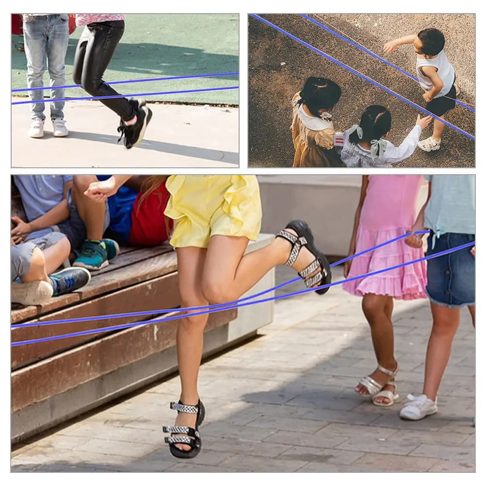 Corda per saltare per bambini in stile cinese, corda per saltare in gomma, portatile, leggera, sicura, inodore, per bambini dell'asilo, per giocare all'aperto
