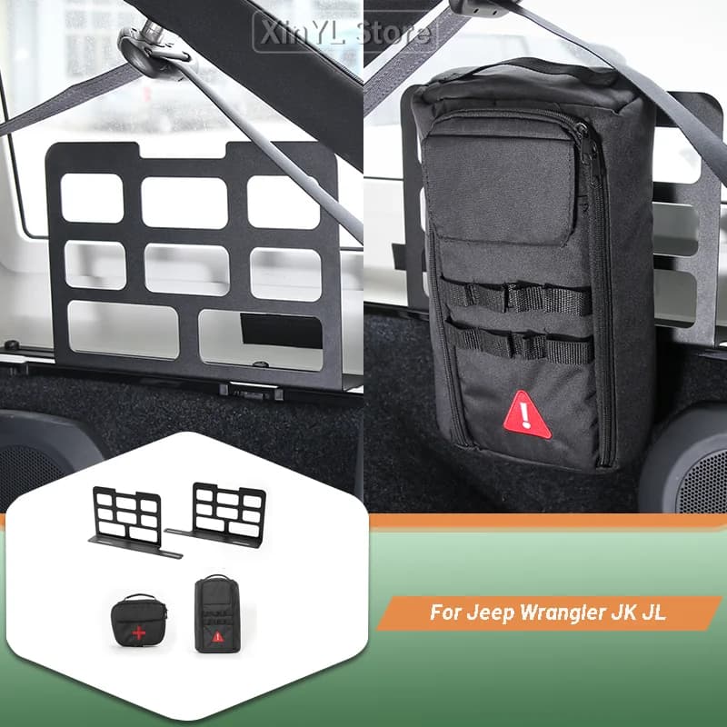 Car Trunk Rack Bracket Shelf Vertical Tool First Aid Kit Storage Bag for Jeep Wrangler JK JL BJ40L BJ40 plus Car Accessories