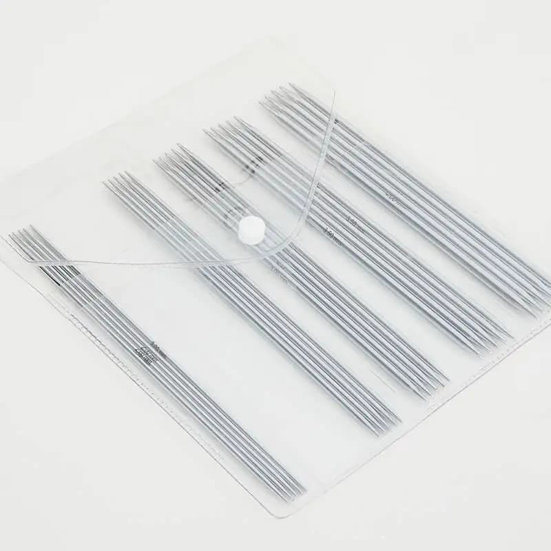 Set di ferri da maglia a doppia punta Knitpro Nova in metallo da 15 cm per calzini, maniche, guanti, polsini e bambole