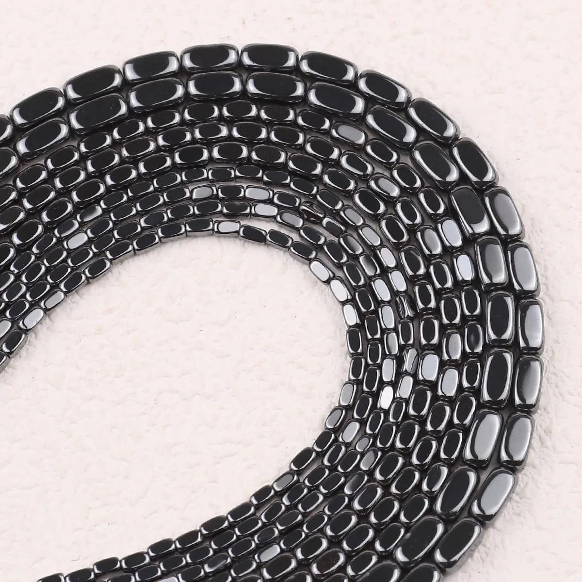 3x2/5x3/8x4mm Black Arc Rectangular Hematite Beads Natural Stone Spacer Loose Beads For Jewelry Making Bracelets Necklaces DIY