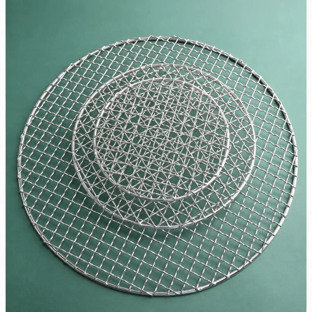 Durable Stainless Steel Bbq Grill Net Circular Steam Rack Air Fryer Accessories With Feet Heat Resistant Outdoor Cooking