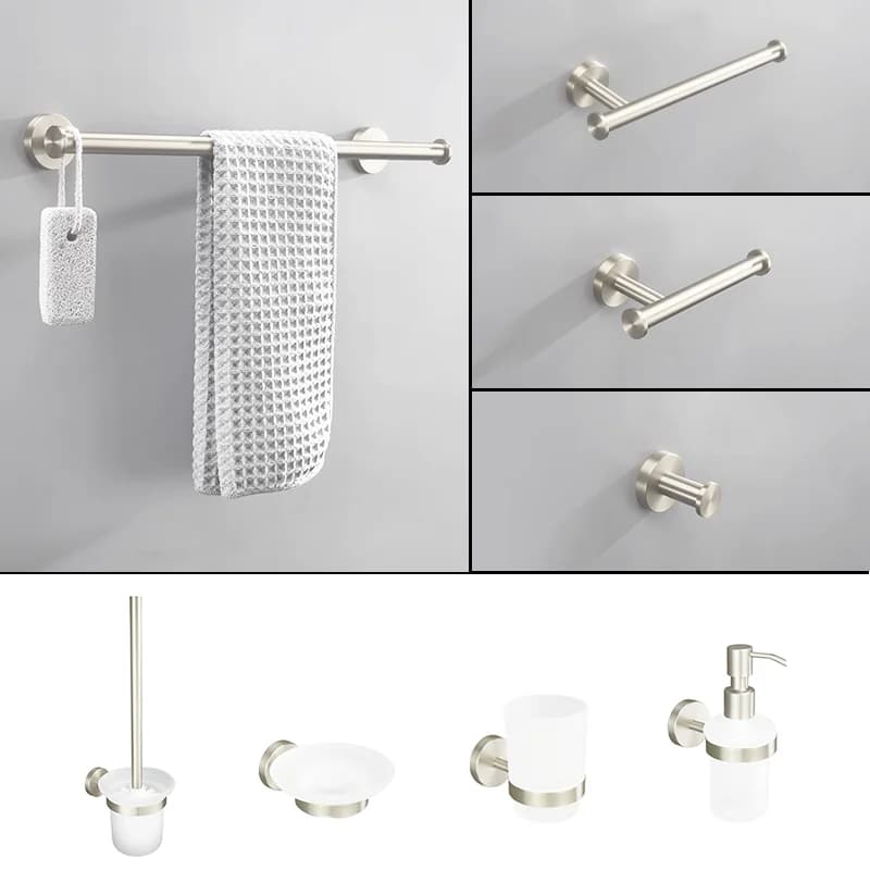 Gancio da parete in acciaio inossidabile 304 nichel spazzolato Porta asciugamani multifunzionale Porta carta igienica Porta asciugamani Accessori da bagno