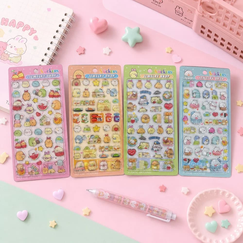 Adesivi in Cristallo Morbidi Sumikko Gurashi per Ragazze, Decorazioni per Artigianato, Agende, Quaderni, Bottiglie, Laptop, Regali e Giocattoli