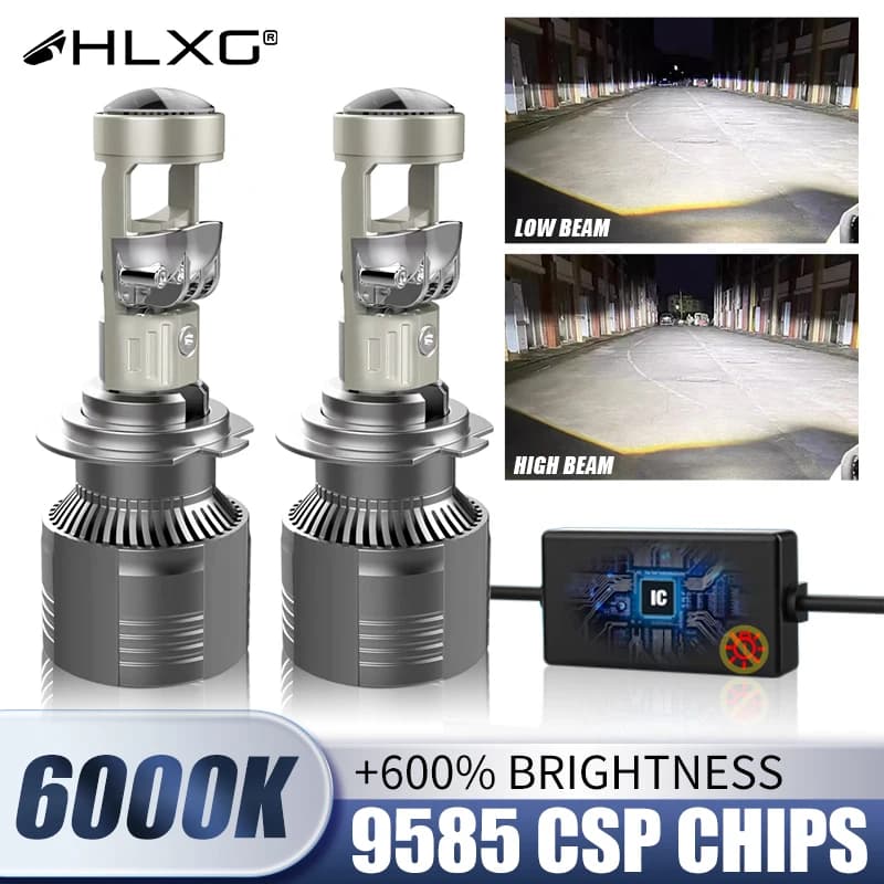 HLXG H7 H4 Mini Lente Del Proiettore Bi LED Fari Canbus H11 H8 H9 9005 HB3 9006 HB4 Turbo 9580 CSP Chip Lampada Della Nebbia LHD 6000K 12V