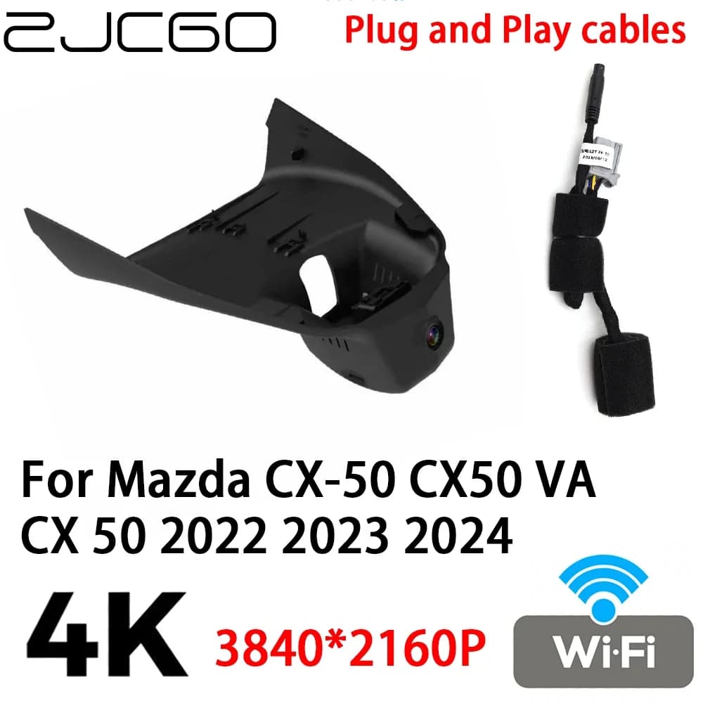 ZJCGO 4K 2160P Auto DVR Dash Cam Plug and Play Video for Mazda CX-50 CX50 VA CX 50 2022 2023 2024