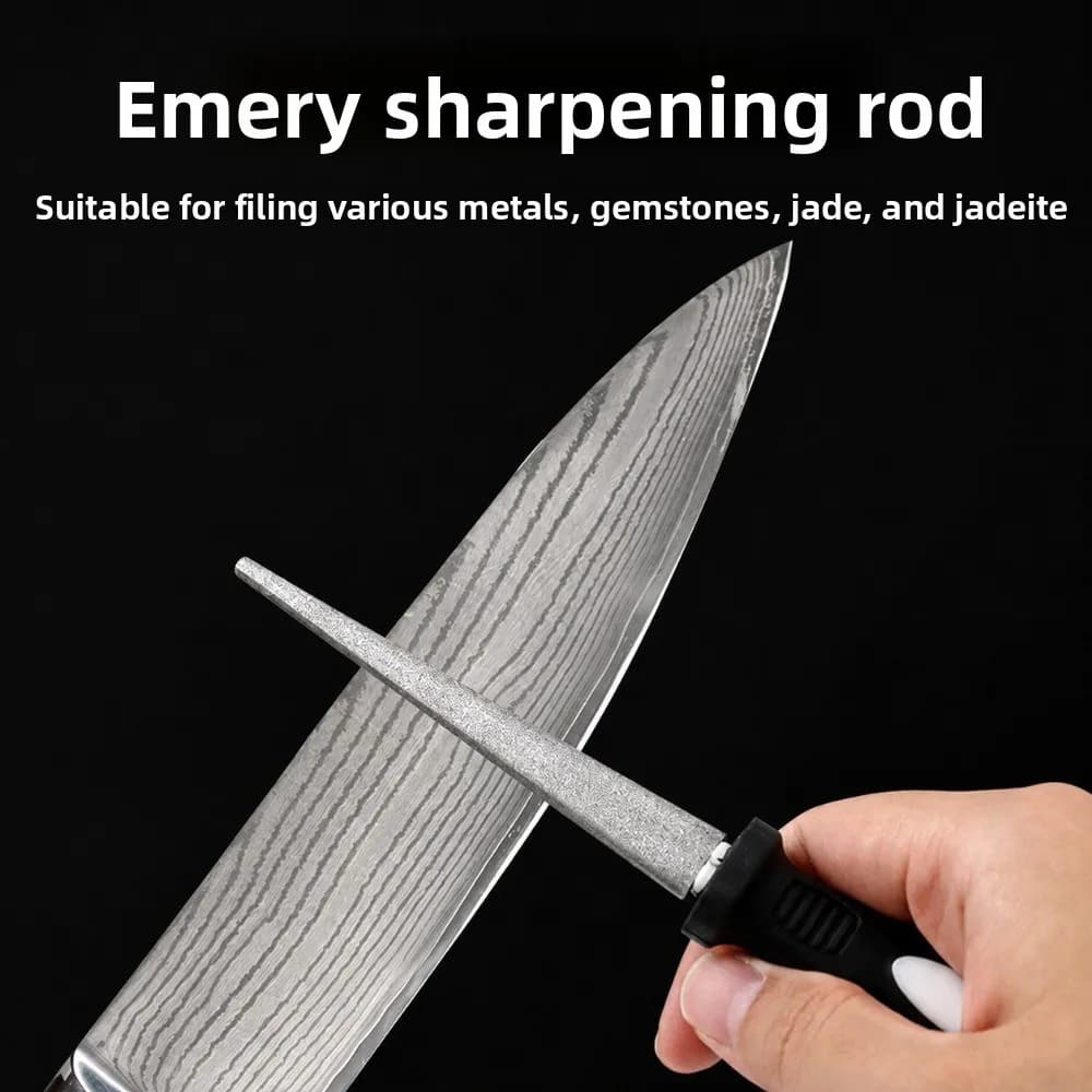 Affilacoltelli Diamantato Resistente all'Usura 1/3/5 Pezzi, Manico Ergonomico Confortevole, Forma Curva e Piatta, Strumento per Affilare Lame da Cucina
