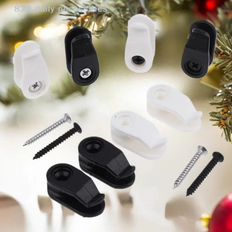 20 Pezzi Ganci in Plastica per Luci, Clip per Luci da Esterno, Ganci a Vite per Cesti di Piante, Decorazioni con Luci a Corda