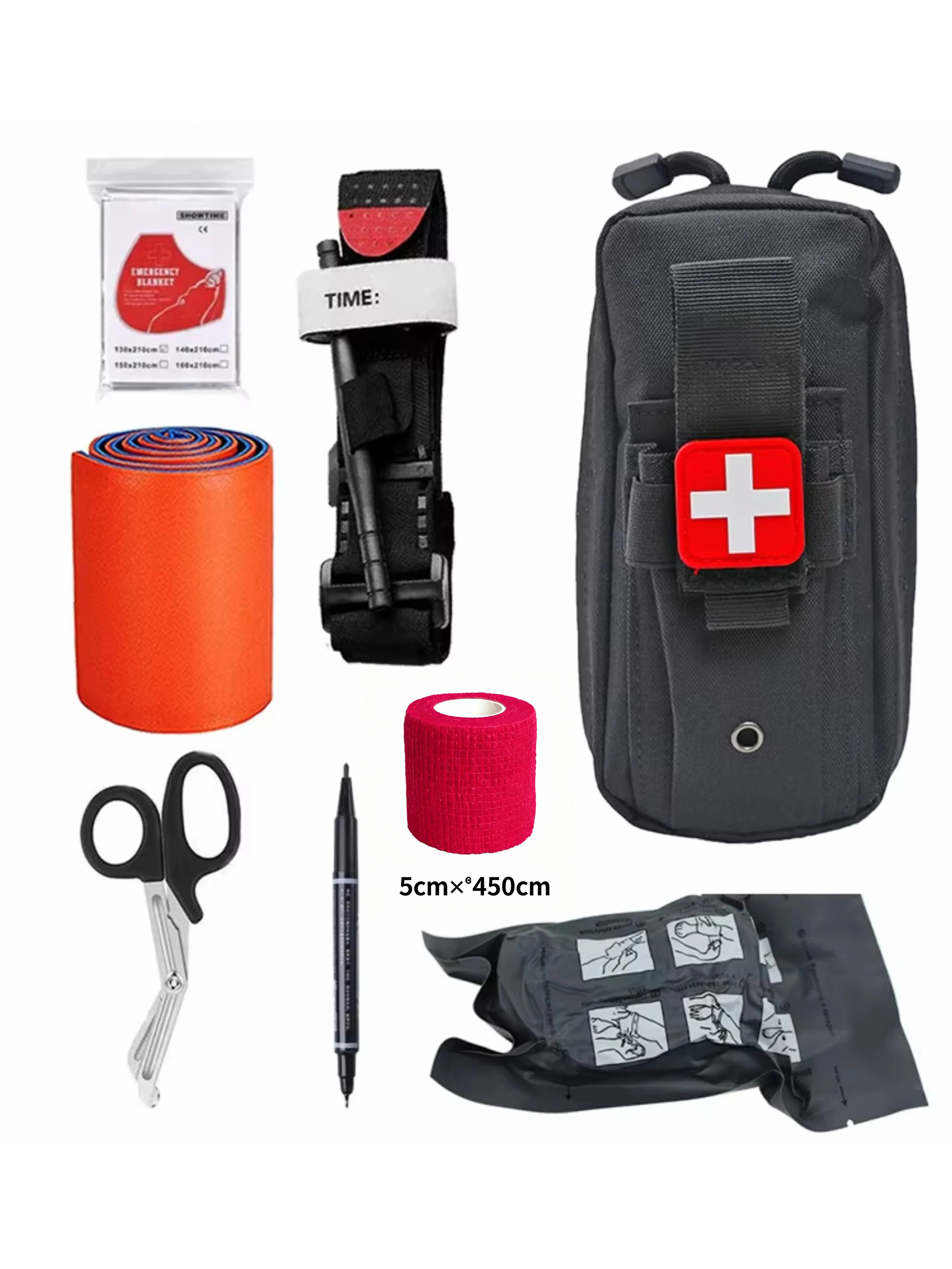 1set Equipments Medical Bag First Aid Survival Kit Tourniquet Bag Camping Supplies for Emergency Outdoor Hunting