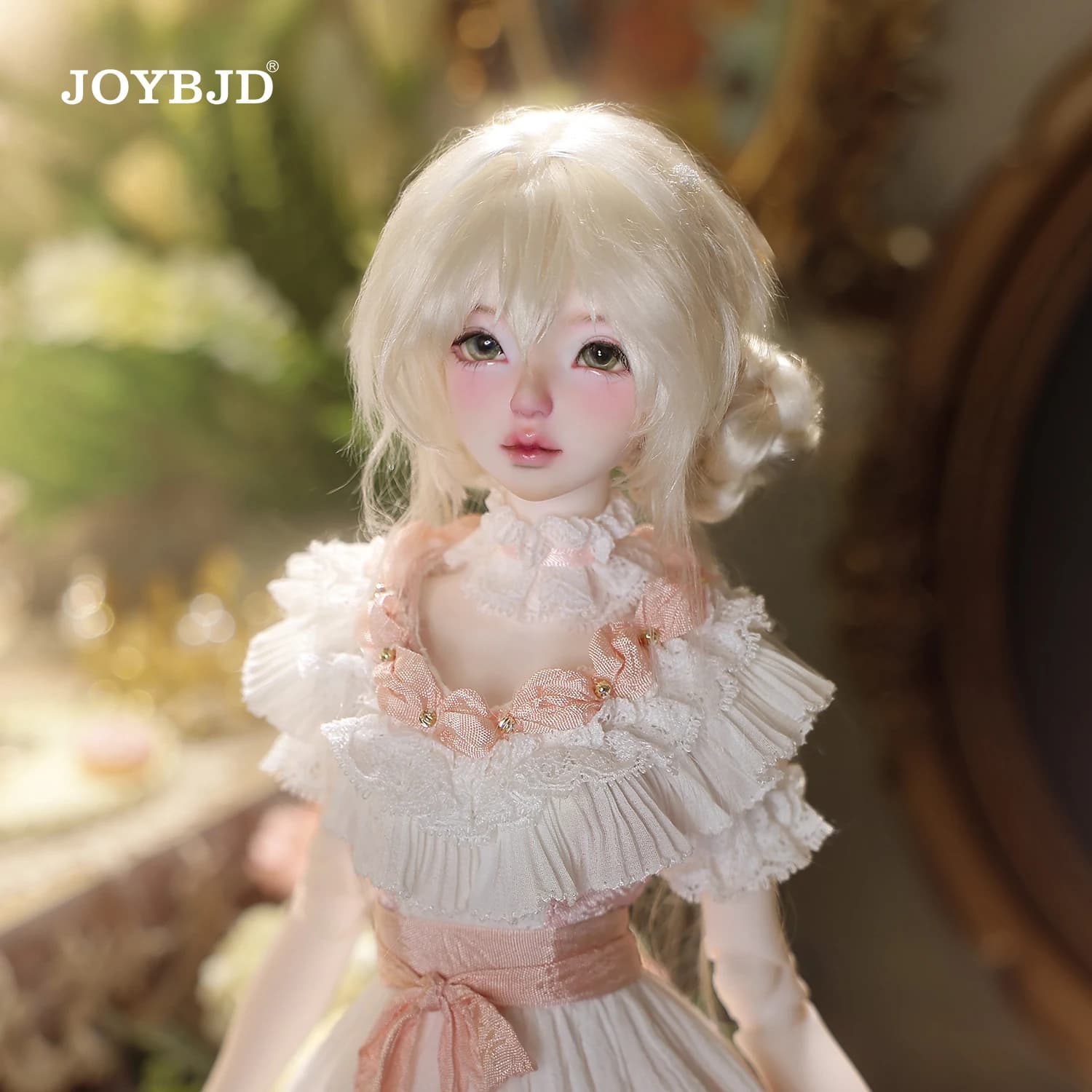 Joybjd Leila Bjd Doll 1/4 Set completo C Ragazza Primavera Pittura a olio Stile Principessa del maniero Fiore di ciliegio Abito rosa Bjd Outfit