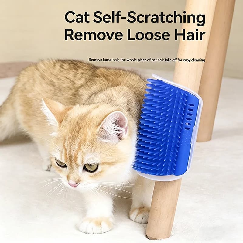 Cat Self Groomer Brush Wall Corner Scratcher Massage Toy For Short And Long Fur Cats Pet Grooming Cleaning Tool Pet Accessories