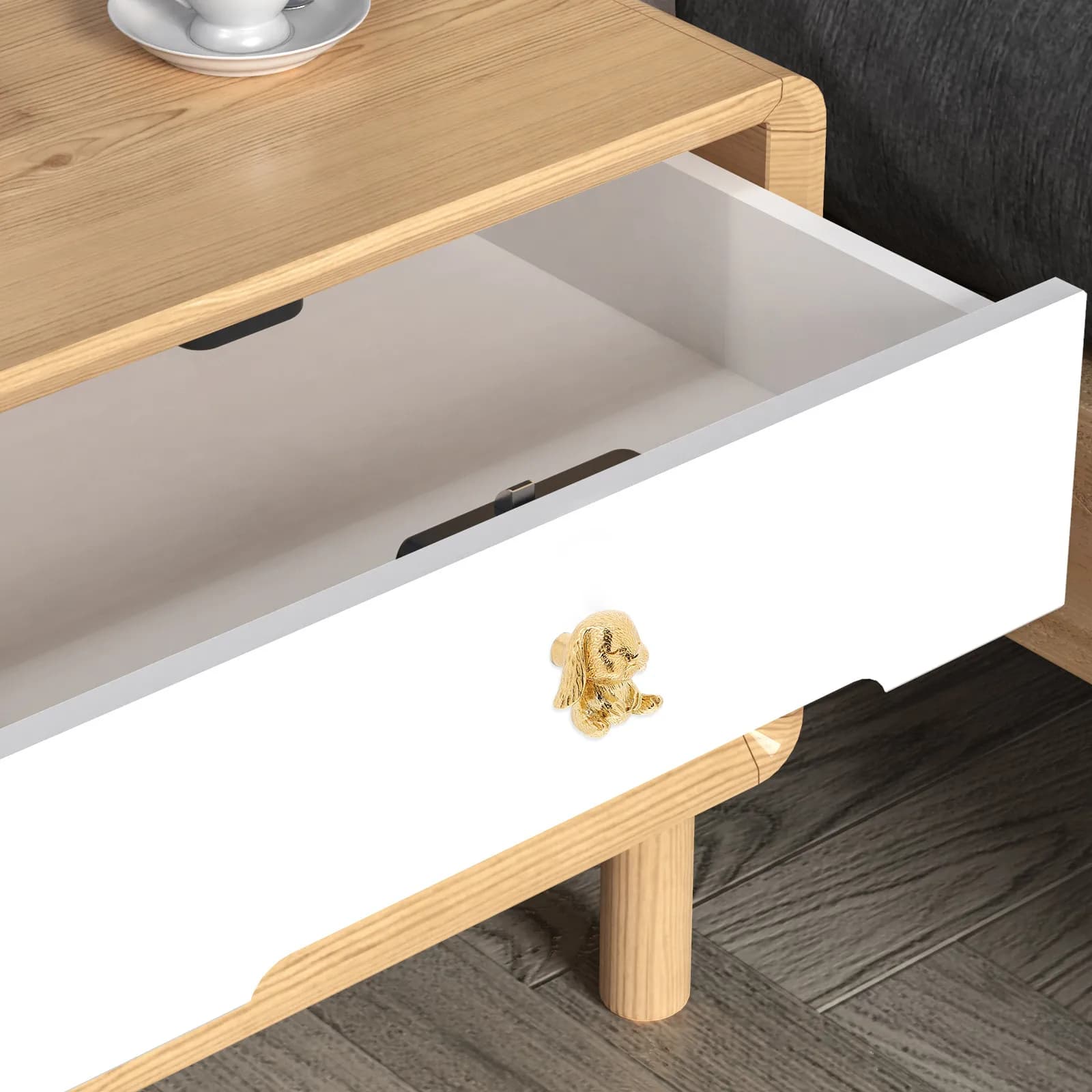 Maniglia Creativa in Ottone a Forma di Coniglio per Armadietti, Pomello Decorativo per Cassetti, Maniglia per Porta di Armadio, Accessorio per Piccoli Mobili da Cucina