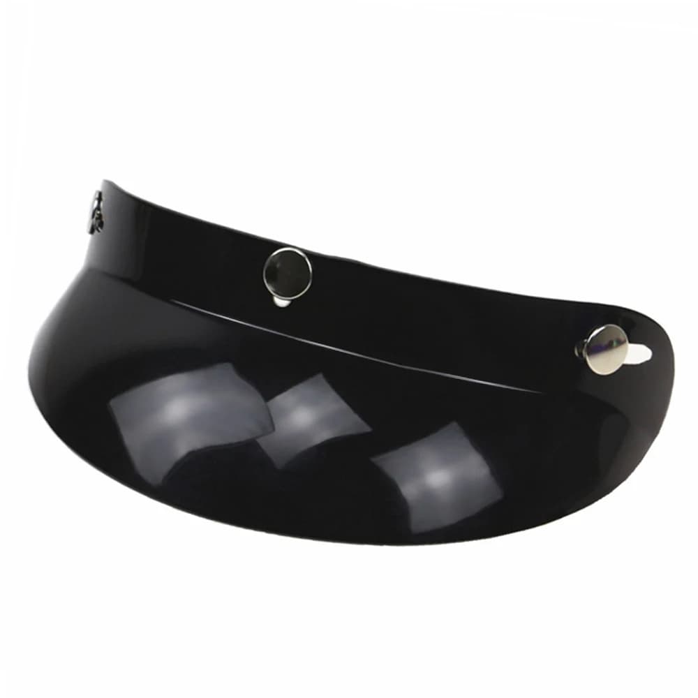 Casco da moto a 3 scatti Lente di picco Lente di picco Nero Casco da moto a 3 scatti Lente di picco Visiera parasole a faccia aperta