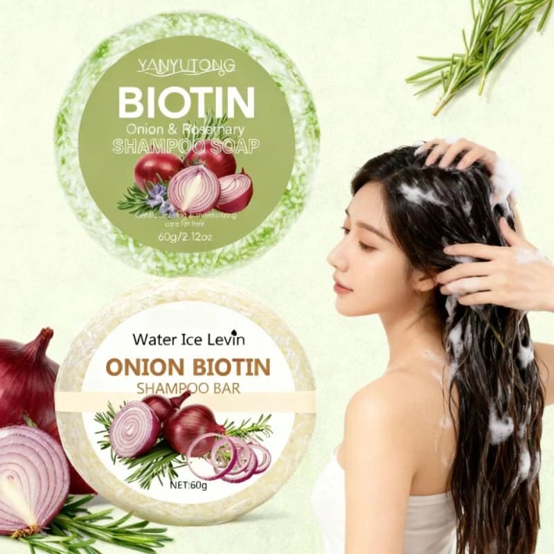 Bipolla Rosmarino Biotina Shampoo Saponetta, refreshing solid shampoo for deep cleaning of the scalp, hydrant for oil control, smooth hair