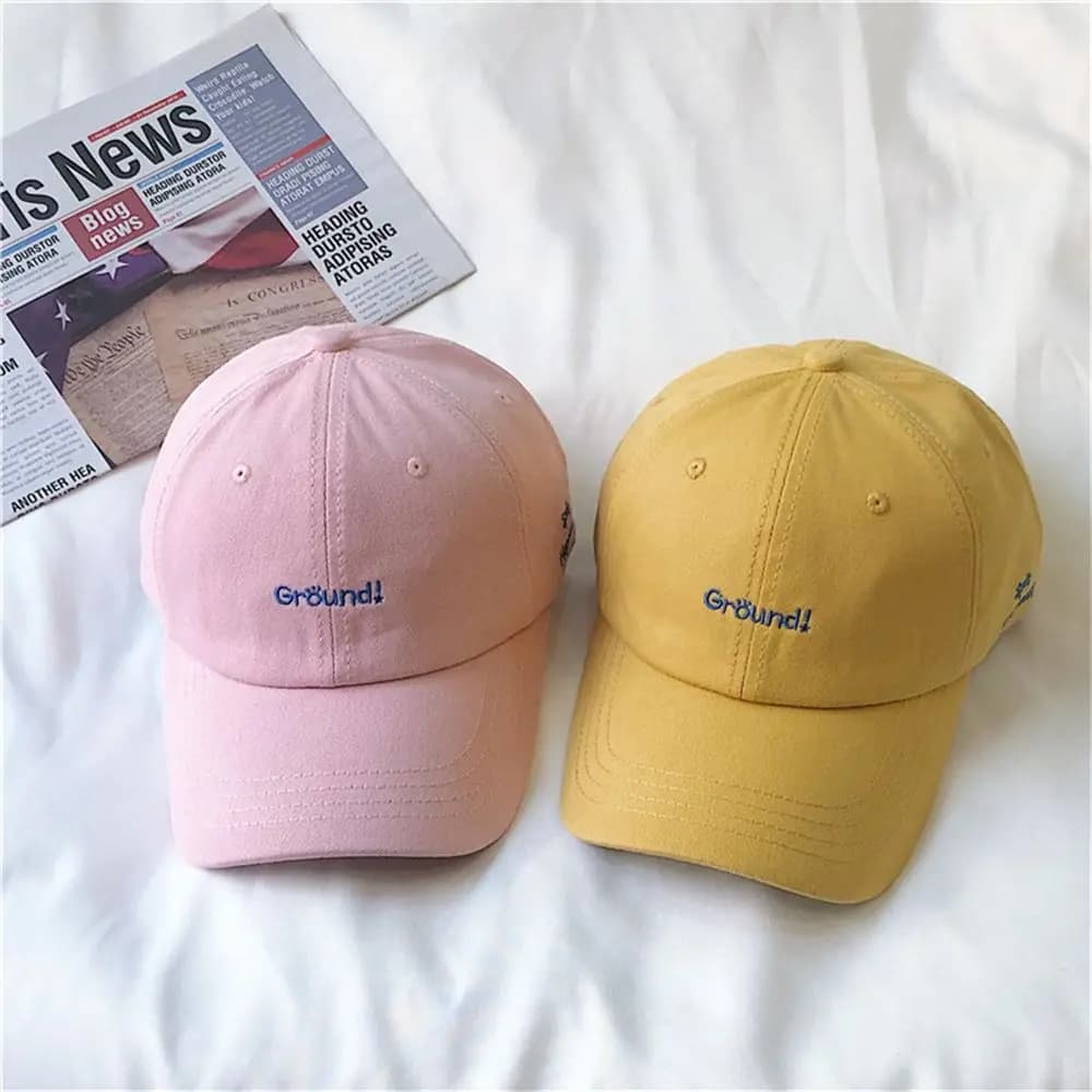 Fashion Cotton Peaked Cap Candy Color Baseball Cap Letter Embroidery Sunscreen Hat Student Sunhat for Women Girl