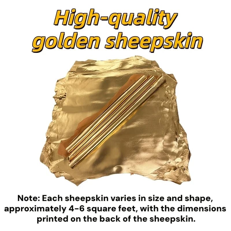 Shiny metallic gold sheepskin, slightly stiff to the touch, suitable for women's party dresses, hair clips, DIY craft materials