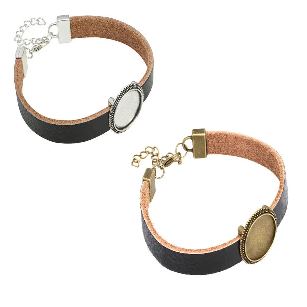 1Pcs Easy to Wear Bracelet with Base Tray for DIY Perfect for Party Travel and Daily Use Silver