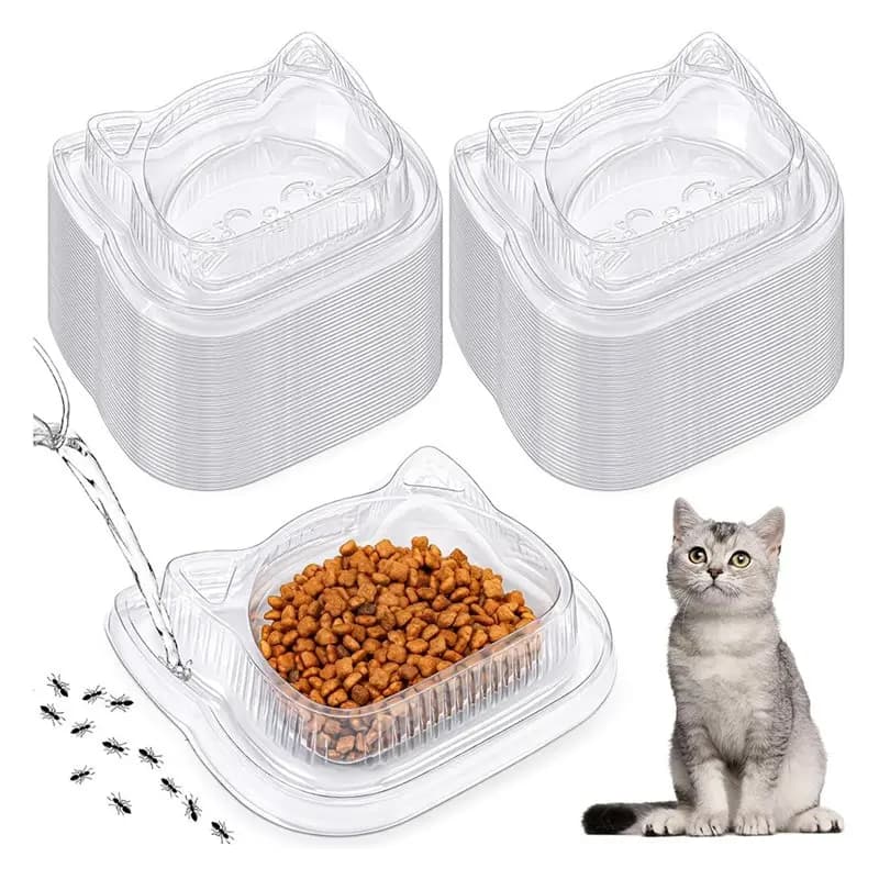 ABKY-50 Pcs Disposable Pet Bowls Anti Ant Cat Dog Food Bowl