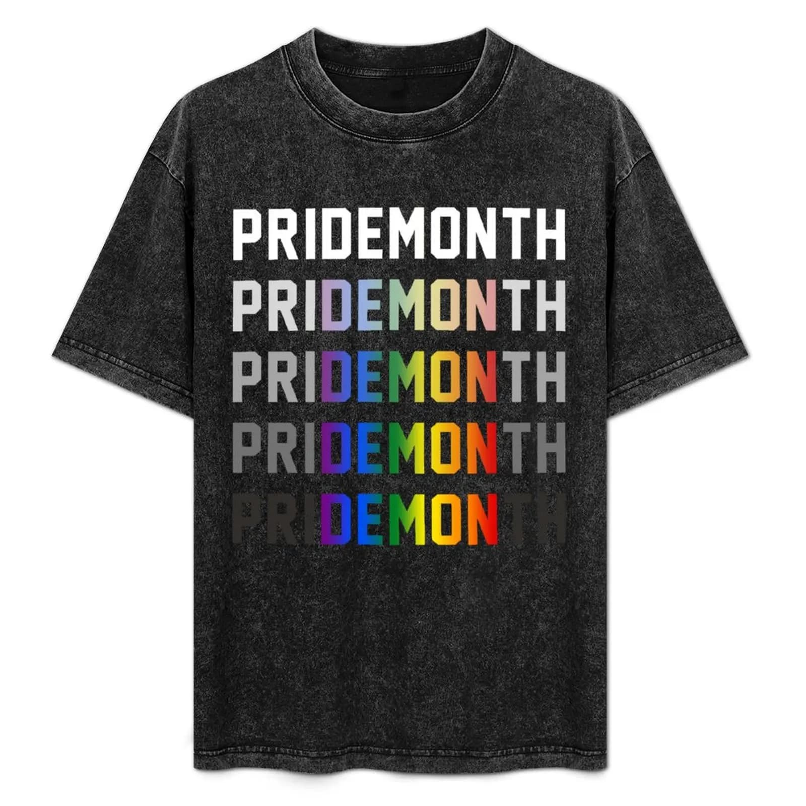T-shirt Pride Month Demon Rainbow Gradient T-shirt basic a maniche corte in tinta unita