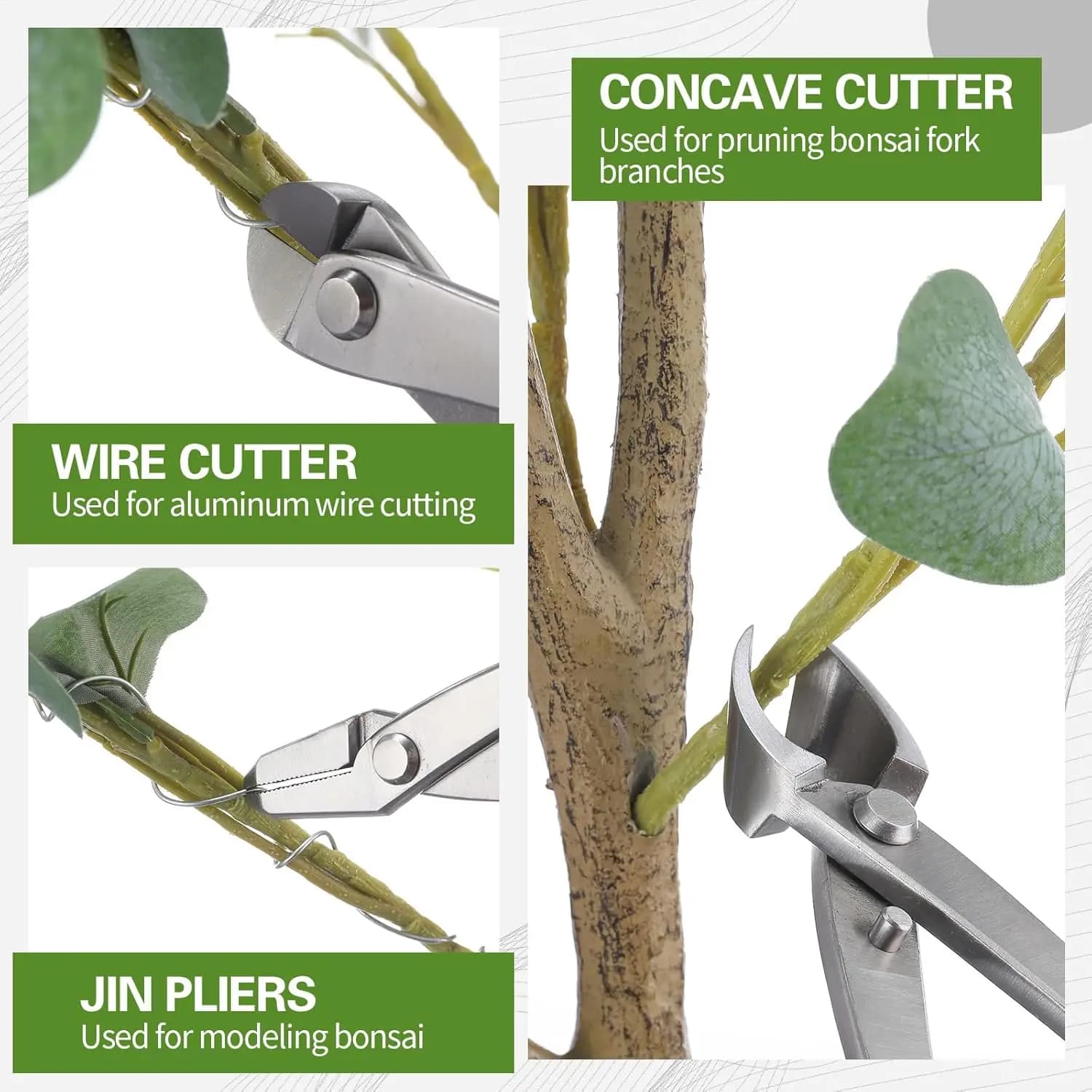 Professional set of Tools for Bonsai, Tronchesi and Precision Scissors Stainless Steel High Hardness 21 cm for Handicraft Experts