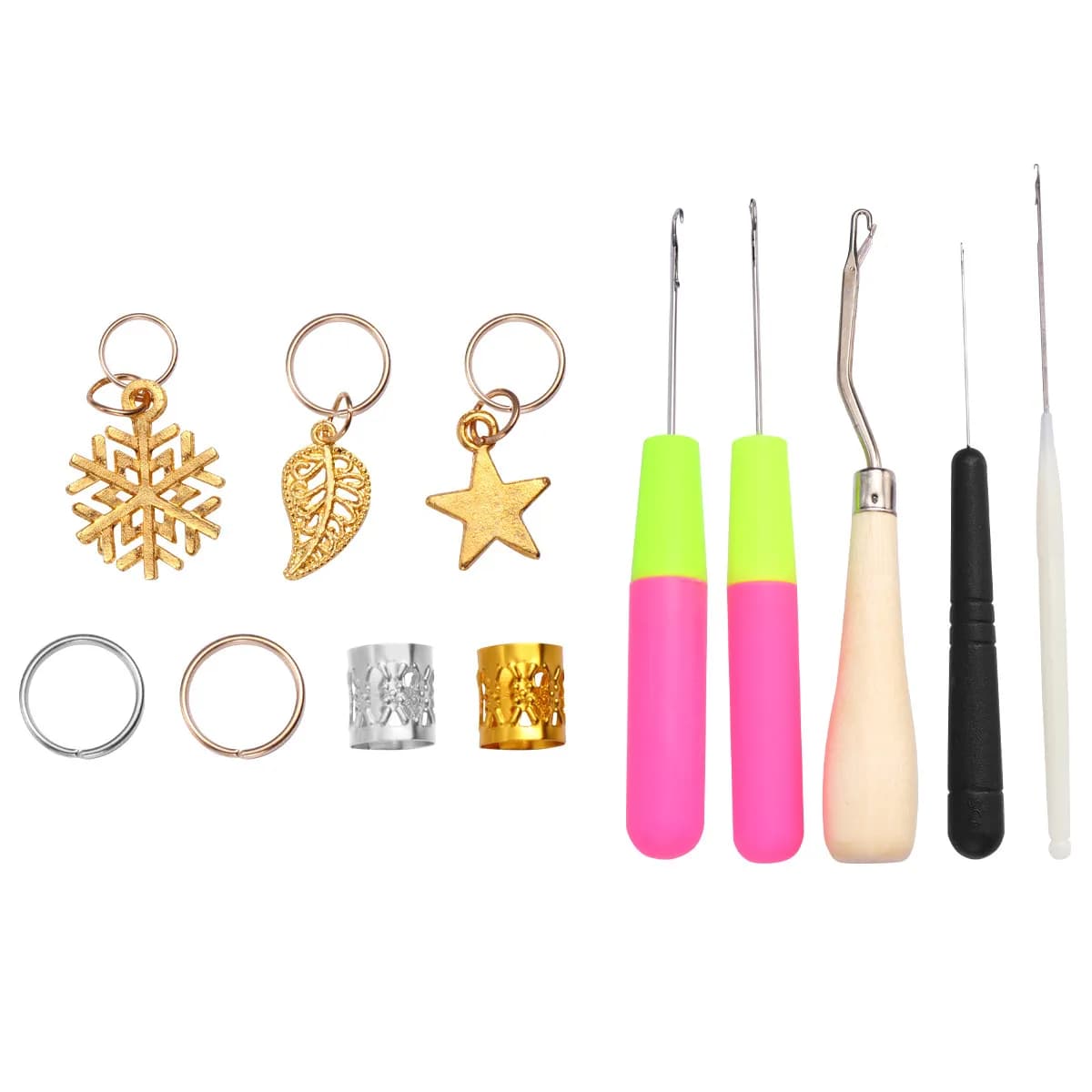 Set di 68 Accessori per Dreadlocks, Attrezzi in Metallo Durevole per Intrecciare i Capelli, Kit Leggero con Uncinetto per Dreadlocks