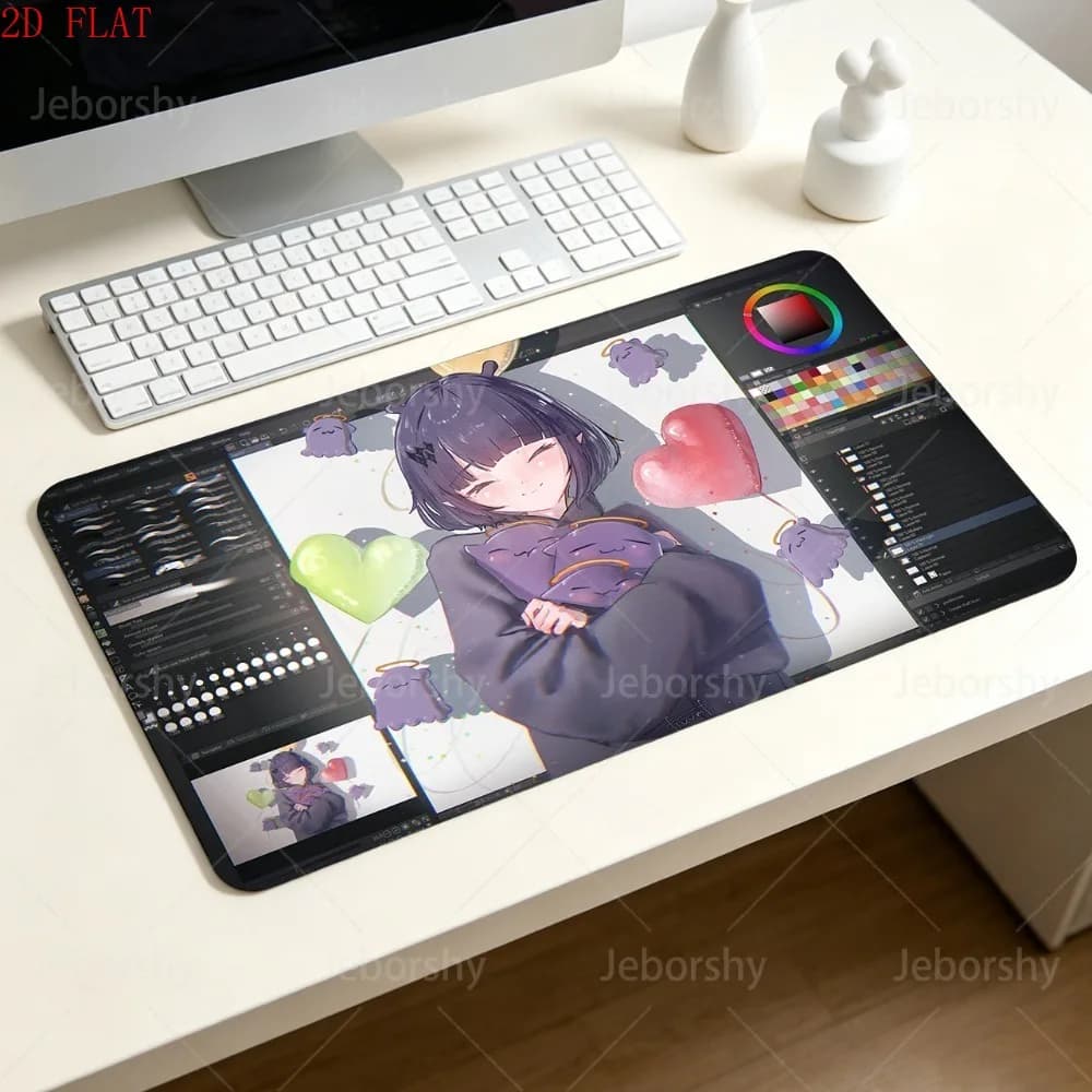 Tappetino per mouse da gioco Hololive Ninomae Ina'nis - Tappetino da scrivania anime per giocatori di PC
