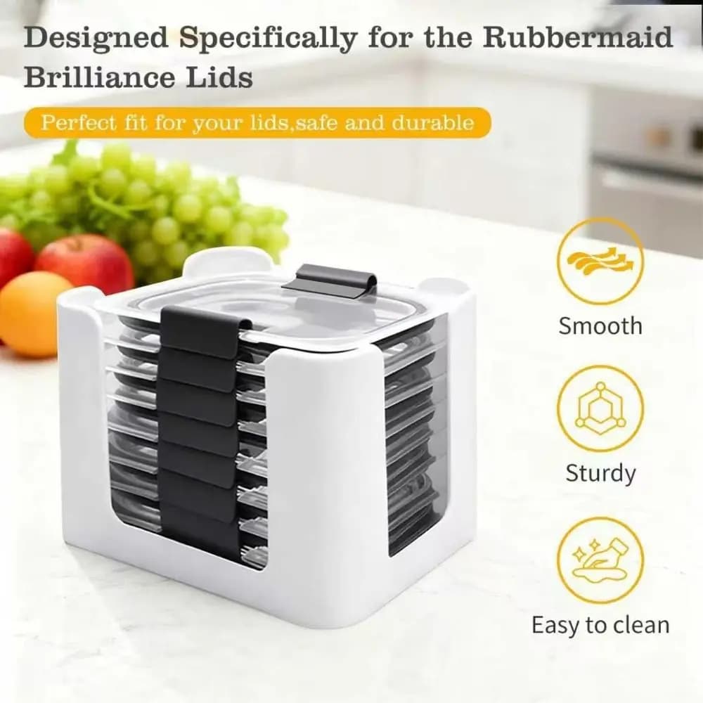 3pcs Holds 24 Lids Food Container Lid Organizer for 4.7 & 3.2 Cup,1.3 Cup Container Lid Storage for Rubbermaid Brilliances