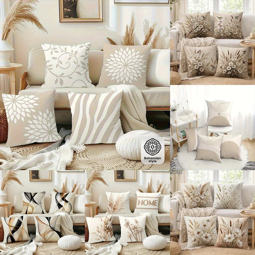 4PCS Neutral Boho Throw Pillow Covers Suitable for outdoor farmhouse balcony decoration cushion cover without pillow core