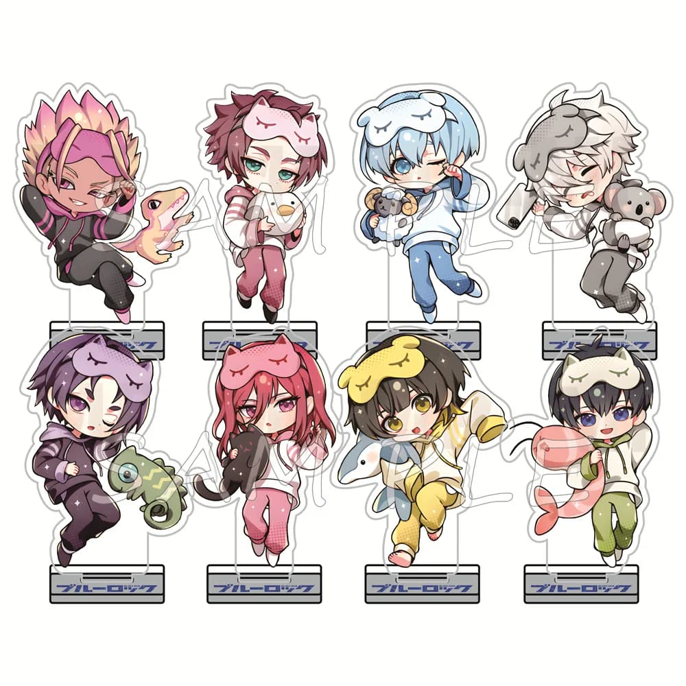 Blue Lock 10cm Acrylic Stand Figures keychain Sleepwear Pajama Anime Football Merch Desktop Decor Ornament Fan Collection Gift