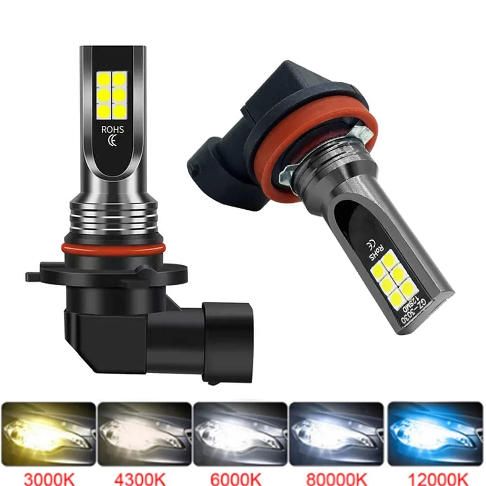 2 pieces H8 H11 LED bulb H16 JP 9005 HB3 9006 HB4 led lamp super bright fendinebbia for car daylight 12V 24V 6000K white