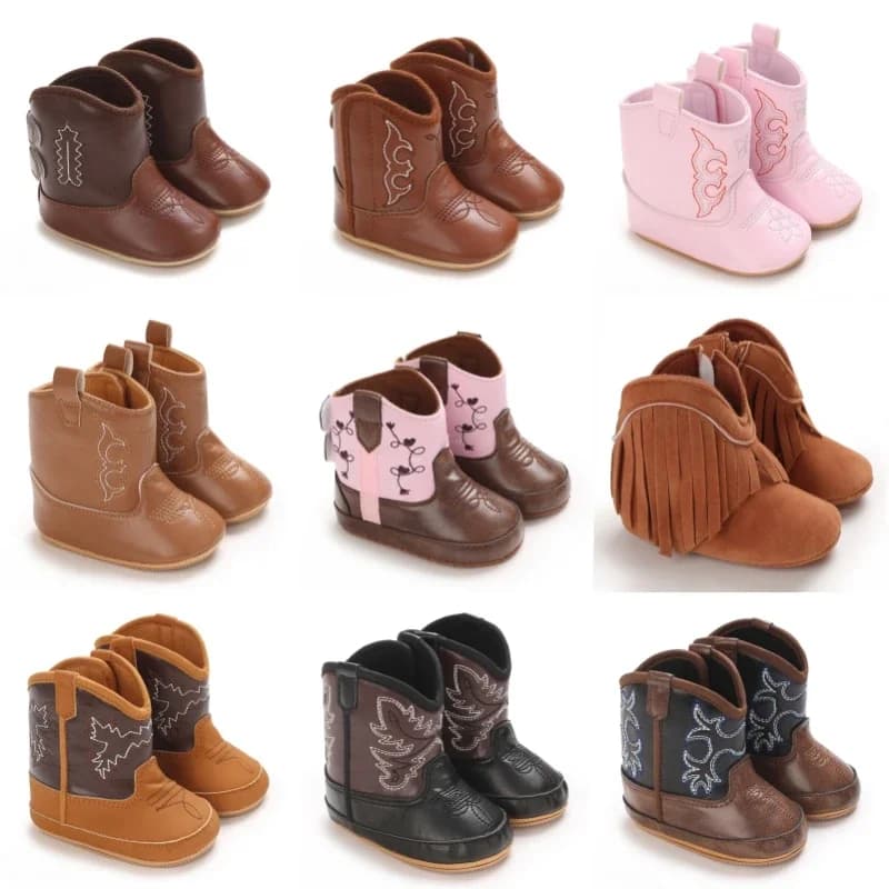 Stivali invernali per neonati e bambini 0-18 mesi, caldi, per i primi passi, casual, alla moda, in denim, con suola morbida e carina