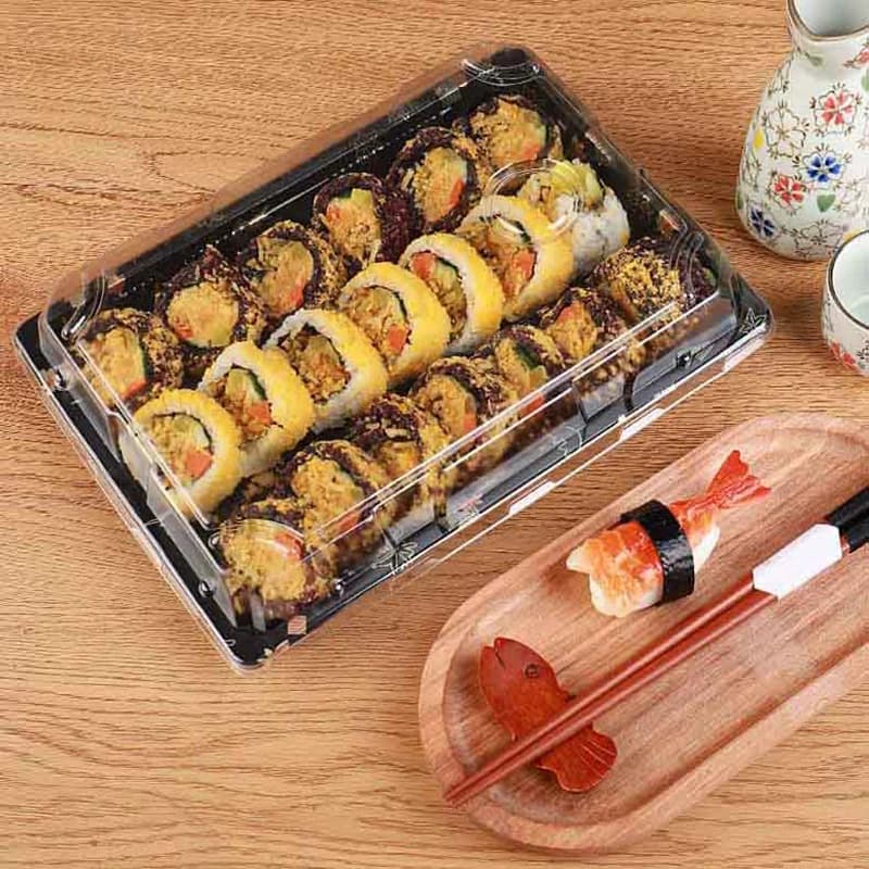 10Pcs Sushi Take Out Boxes - Thickened Disposable Eco Friendly Containers With Lids For Food Carry Out Packaging