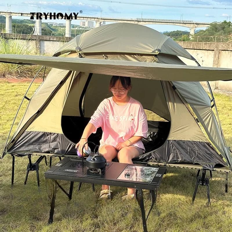 Ultralight Camping Bed Tent, Anti-Zance Tent for Exterior, Nature Hiking Refuge for One Person