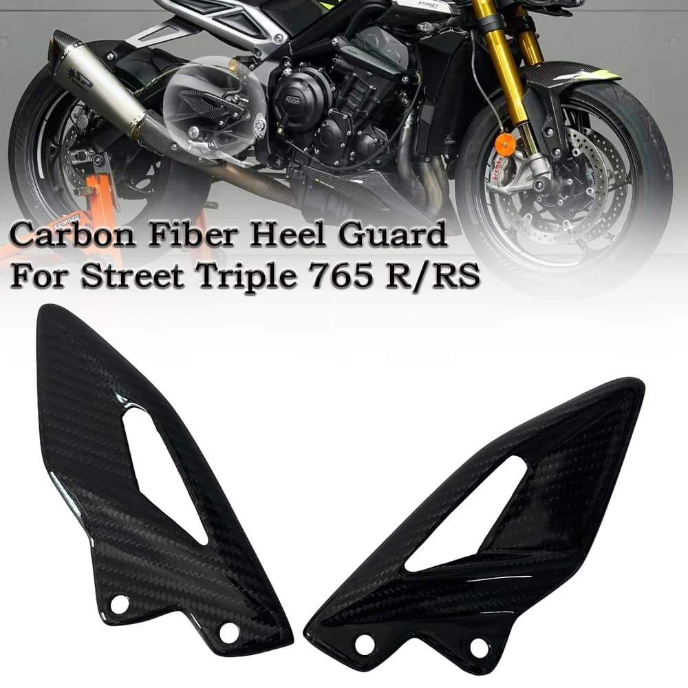 For Triumph Street Triple 660 765 R RS 2016-2024 Heel Guard Plates Foot Rests Weight Reduction Carbon Fiber Moto accessories
