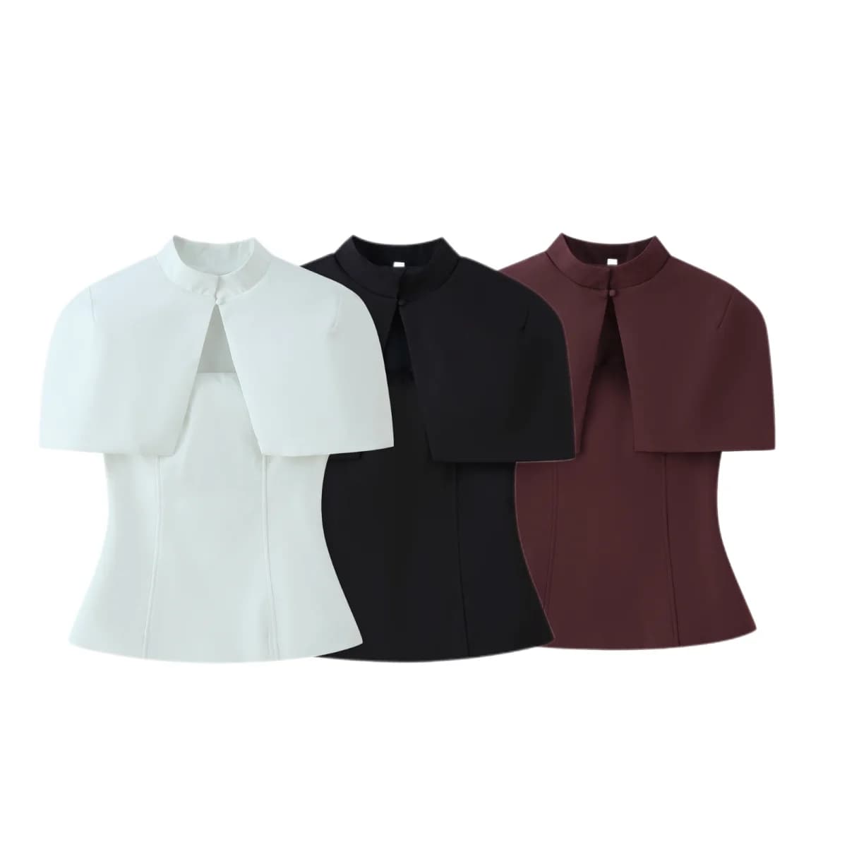 Nuovo abbigliamento primaverile da donna, versione slim fit in stile francese con design senza maniche e senza spalline e un cardigan corto a scialle.