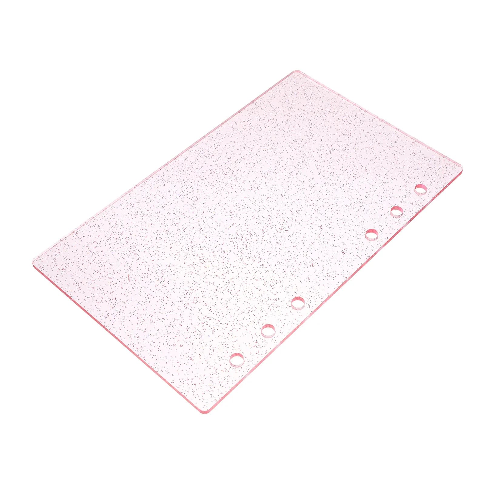 6-Hole Acrylic Notebook Cover Glittery Semitransparent Binder Shell Planner Journal Organizer Loose Leaf Cover