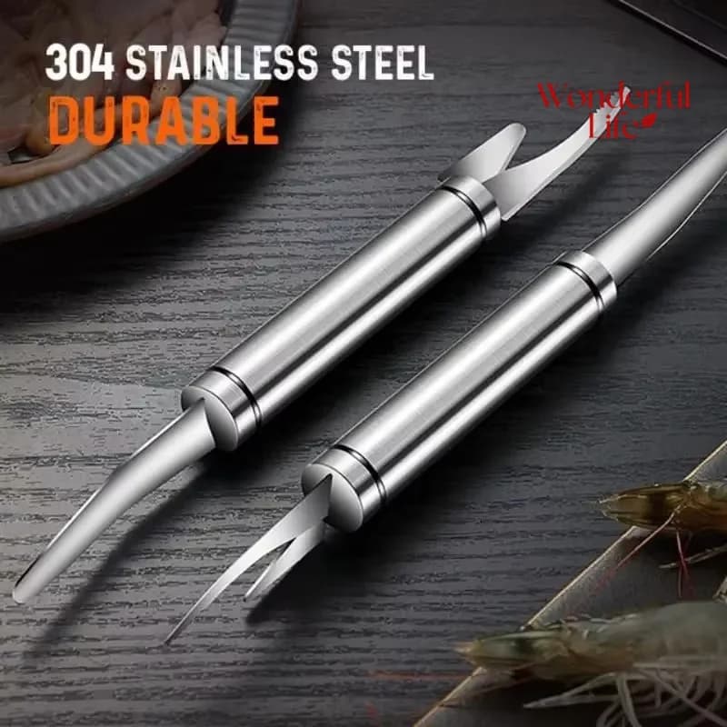 Coltello da pesce 6 in 1 in acciaio inossidabile Pelapatate veloce multifunzionale per gamberetti Linea di gamberetti Utensili da cucina Taglio raschiatura Coltello da scavo