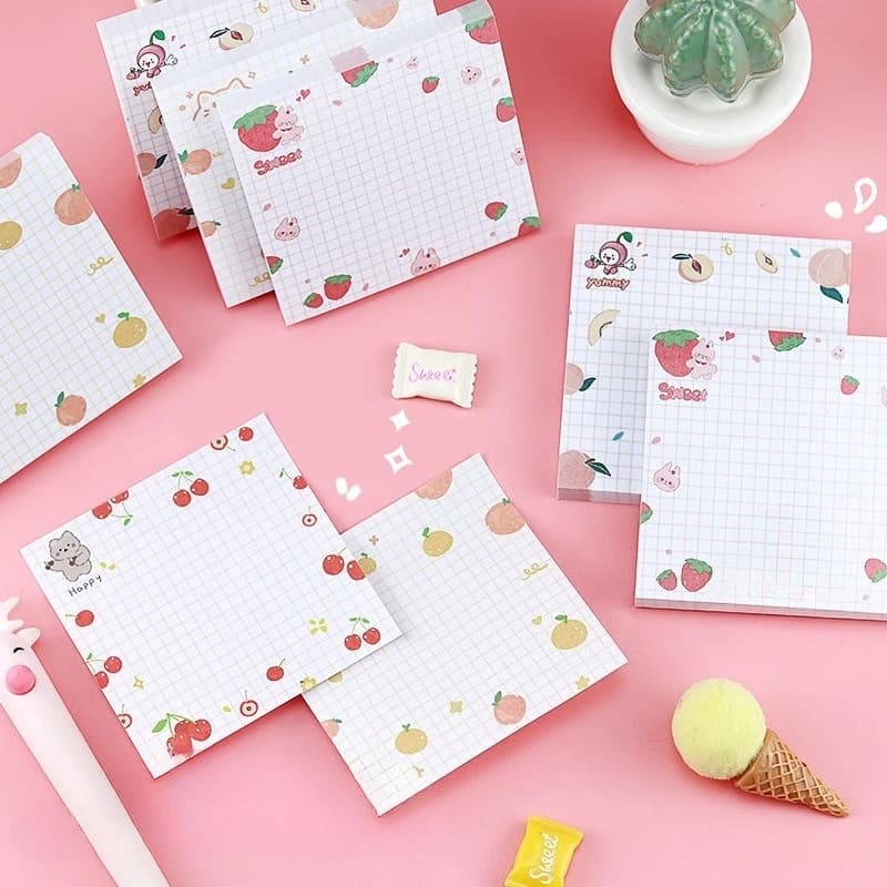 8 Confezioni/640 Foglietti Adesivi a Forma di Frutta, Blocco Note per Ufficio, Casa, Scuola, Adesivi per Insegnanti, per Scrivere