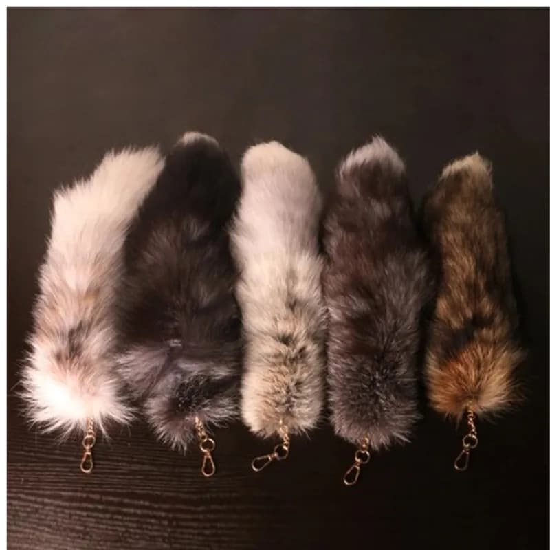 New Fashion Wolf Fox Tail portachiavi in pelliccia Unisex pompon ciondolo portachiavi per auto portachiavi carini accessori per borse con ciondoli regali