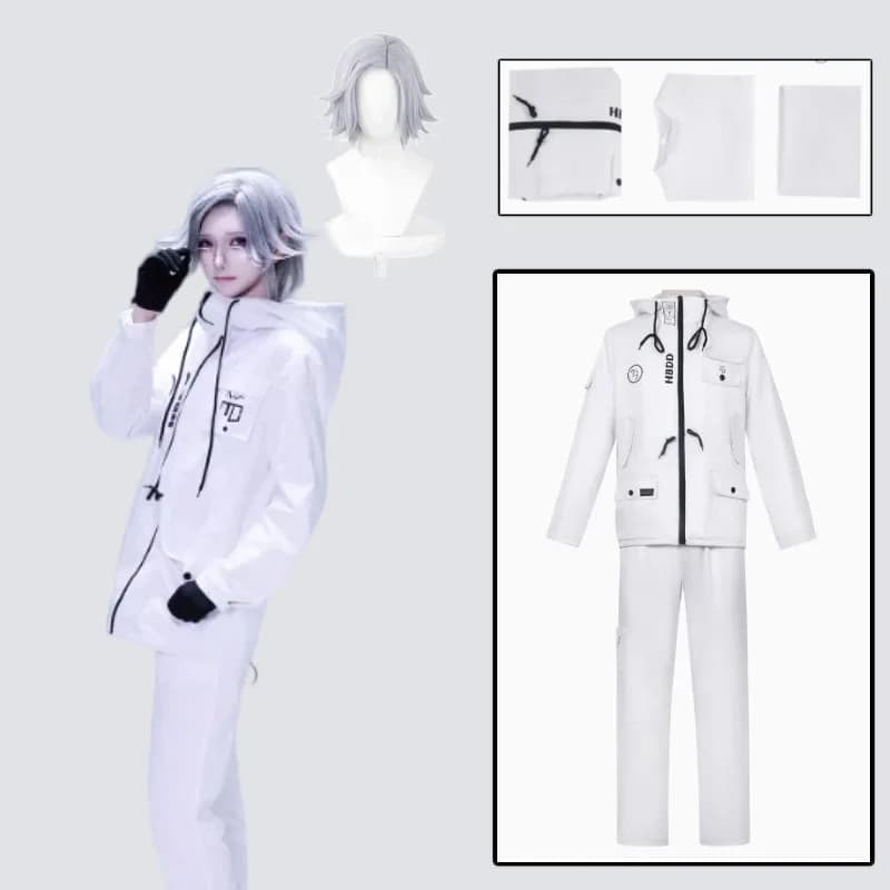 Costume Cosplay Aotuki Eito per Uomo, Uniforme Bianca con Parrucca, Abbigliamento per Feste di Halloween, Giochi di Ruolo, Abbigliamento Sportivo e Quotidiano