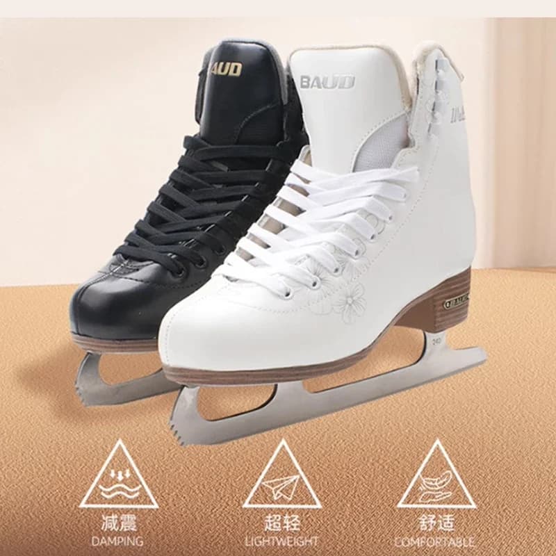 Pattini da ghiaccio professionali Scarpe Pattini termici Scarpe da ginnastica da pattinaggio calde e spesse con lama per principianti Bambini Adulti Adolescenti